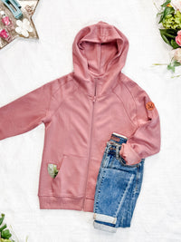 Scuba Full Zip Hoodie in Rose