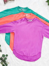 Vintage Wash Pullover in Caribbean Green