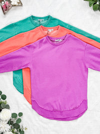 Vintage Wash Pullover in Caribbean Green