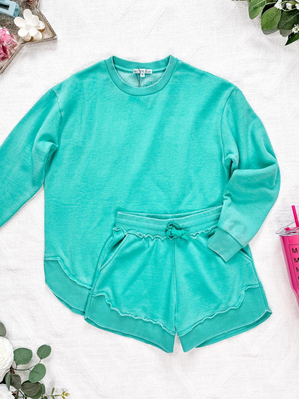 Vintage Wash Pullover in Caribbean Green