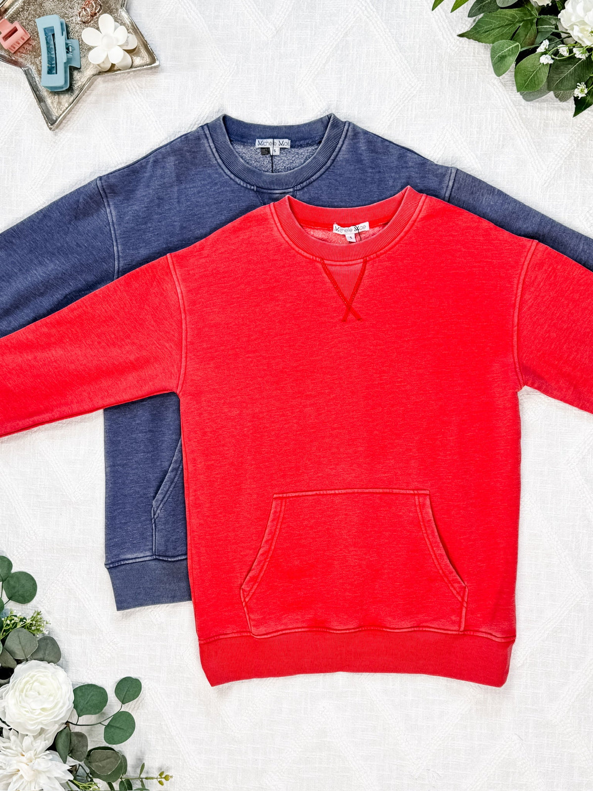 Vintage Wash Pocket Pullover in Nautical Navy
