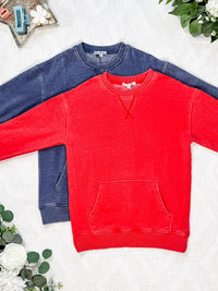 Vintage Wash Pocket Pullover in Nautical Navy