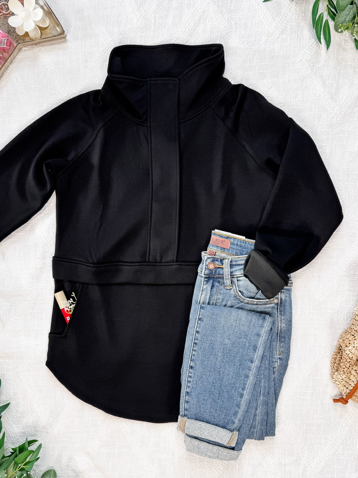 Mia Scuba Half zip in Black