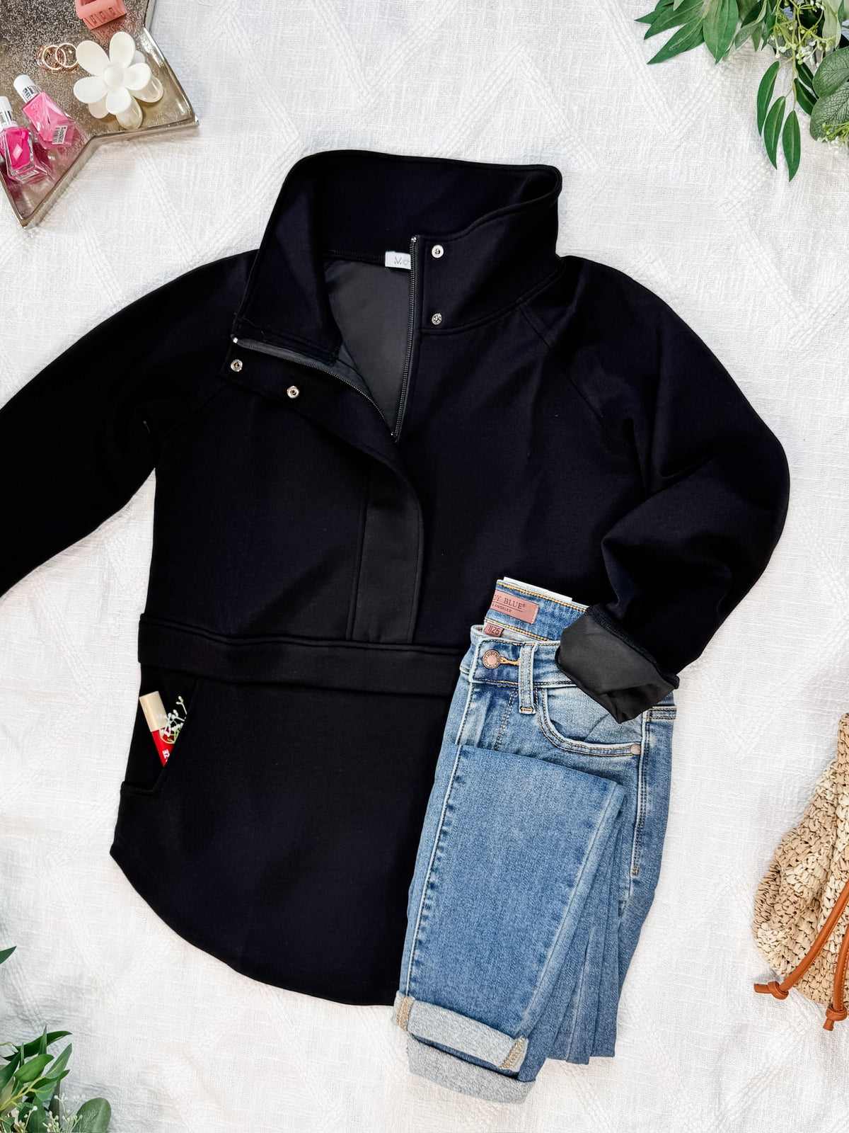 Mia Scuba Half zip in Black