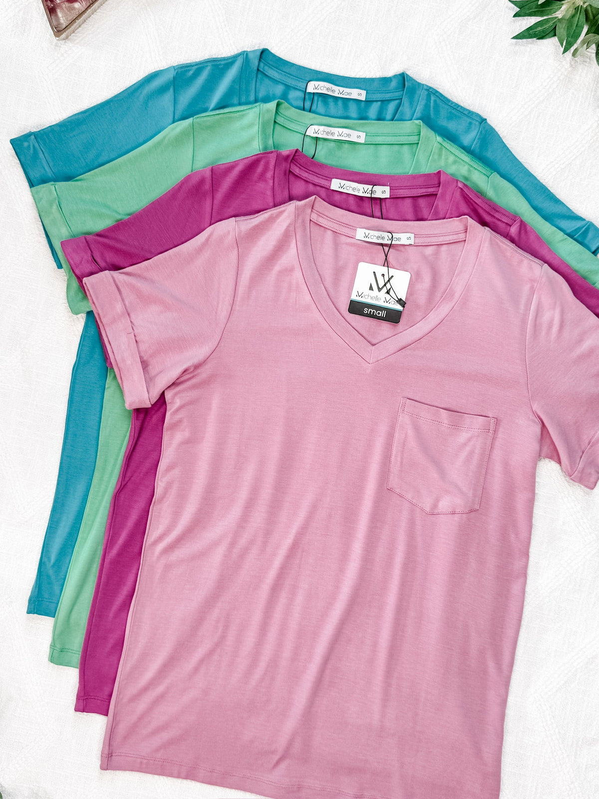 Sophie Pocket Tee in Rose