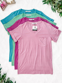 Sophie Pocket Tee in Rose