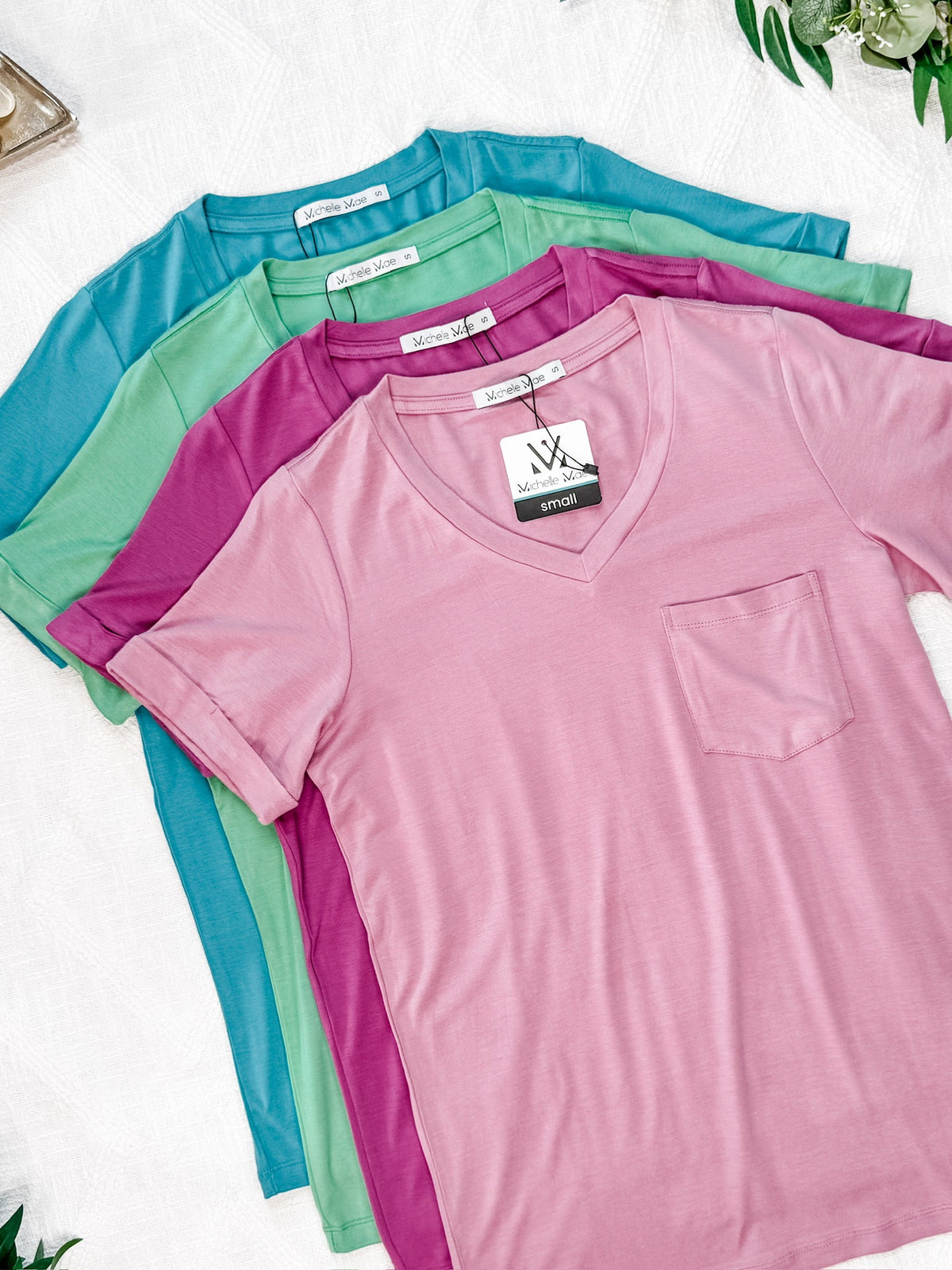 Sophie Pocket Tee in Rose