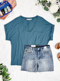 Sierra Pocket Top in Light Teal