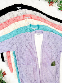 Open Knit Cardigan in Neutral