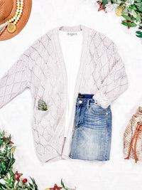 Open Knit Cardigan in Neutral
