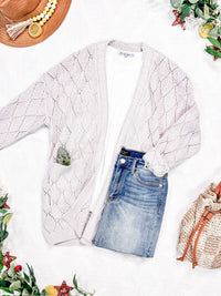 Open Knit Cardigan in Neutral