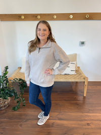 You Should Know Half Zip Pullover in Ash Mocha