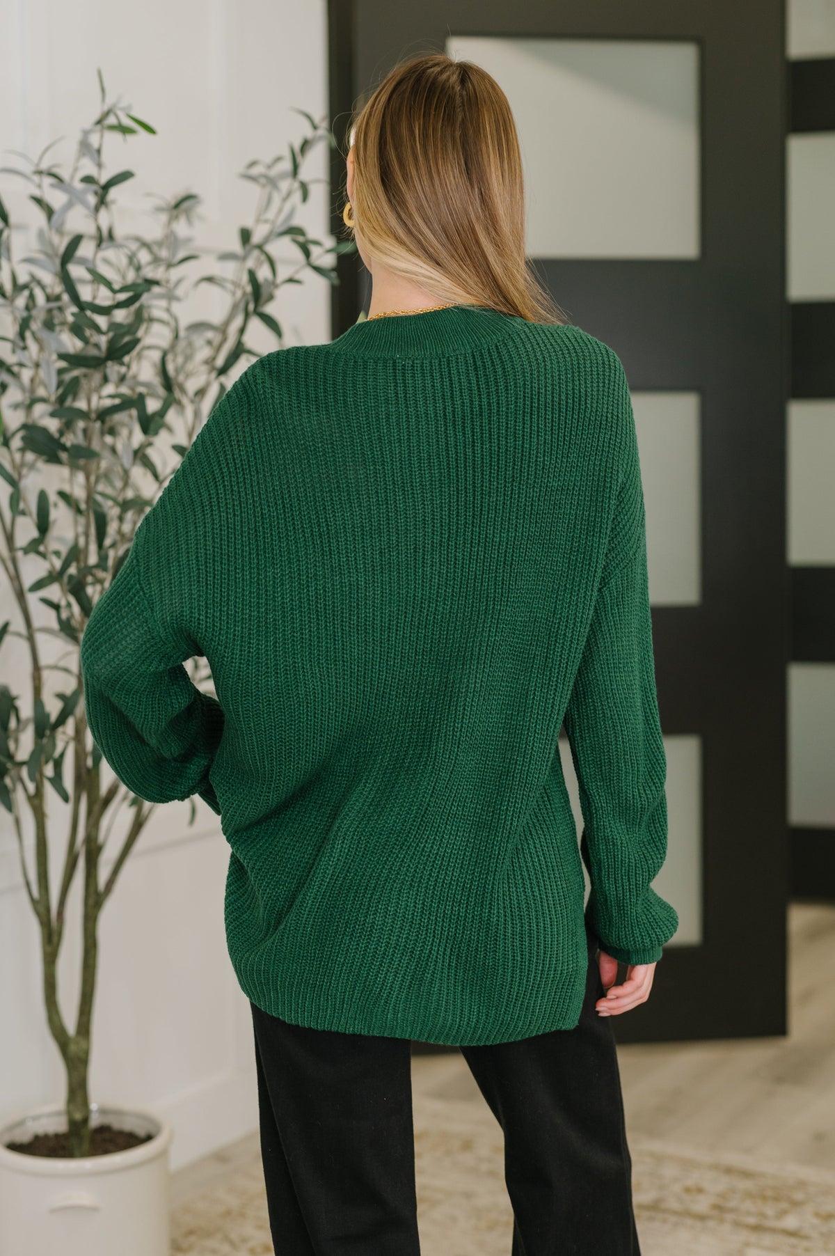 Quick Nap Textured Pullover in Hunter Green
