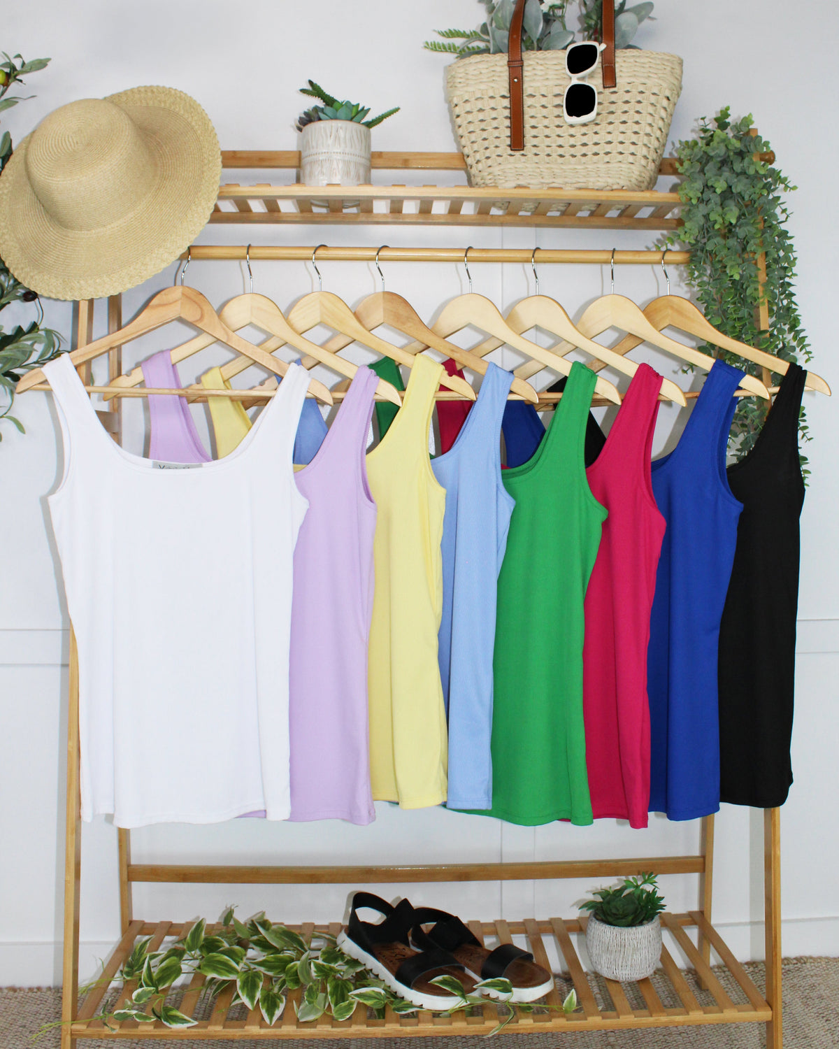 Rachel Ribbed Tank in Kelly Green