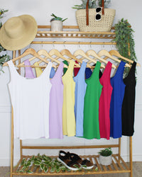 Rachel Ribbed Tank in Kelly Green