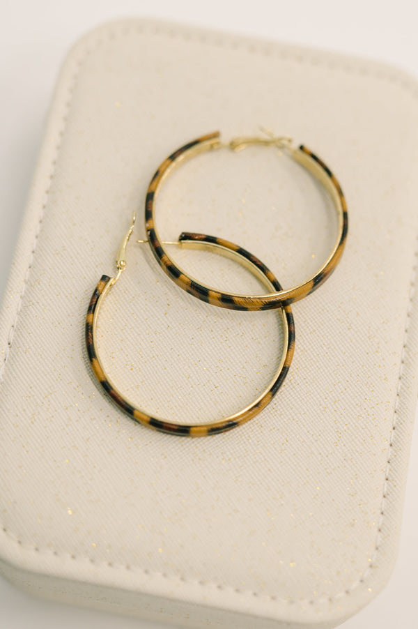 Sassy Assist Leopard Print Hoop Earrings
