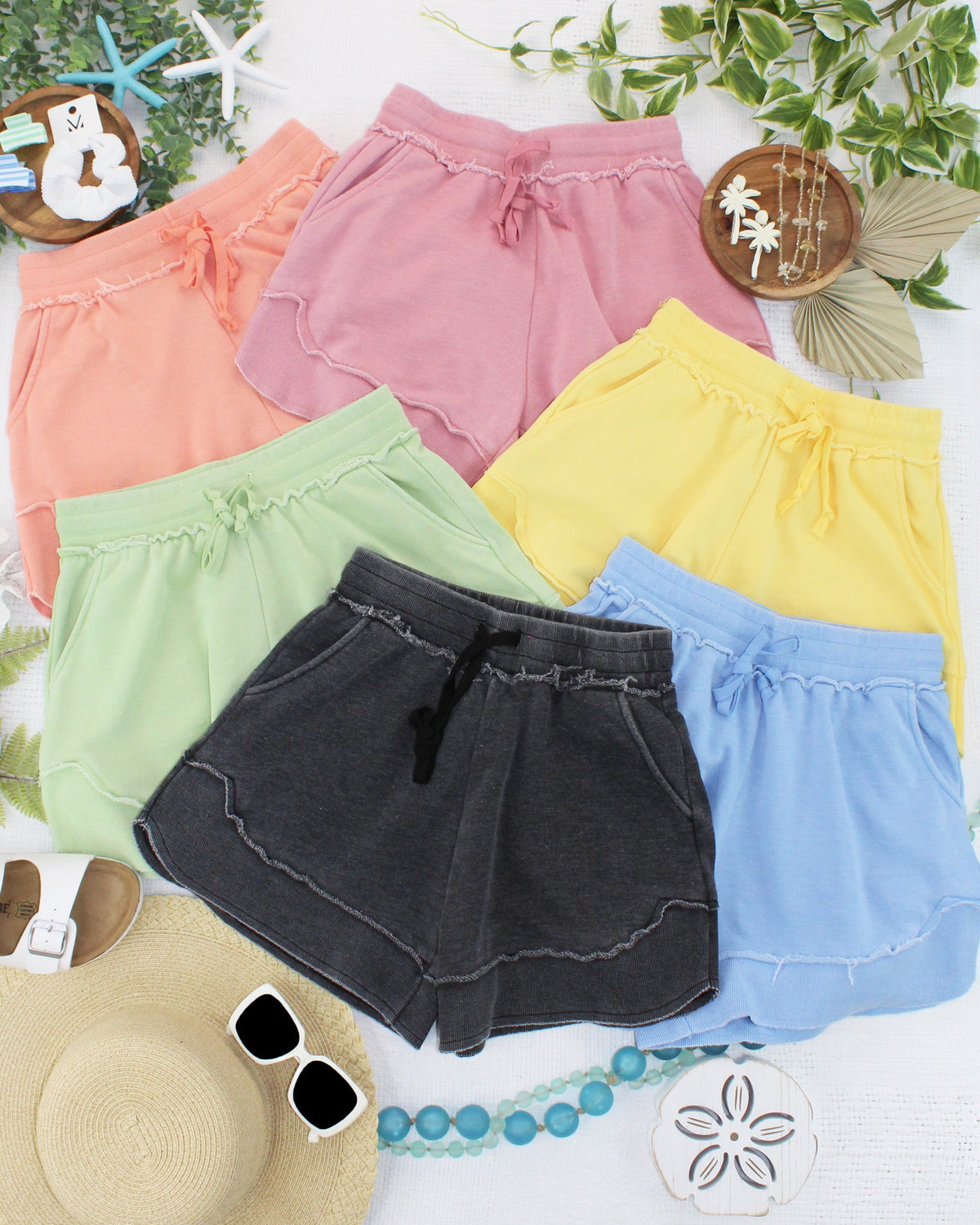 French Terry Stevie Shorts in Spring Leaf
