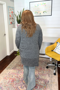 Knit Pocket Cardigan in Dark Gray