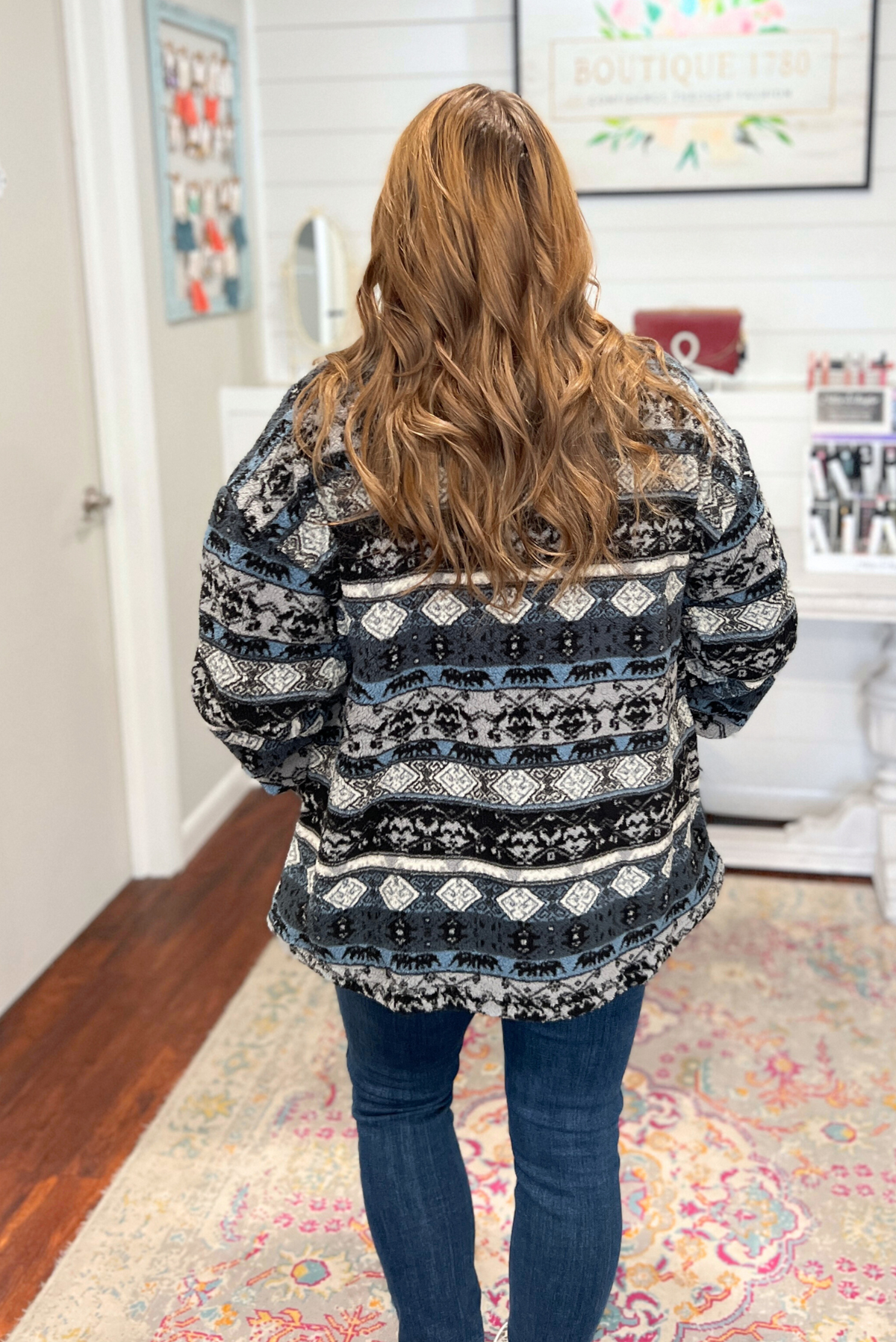 Aztec Faux Fur Pullover