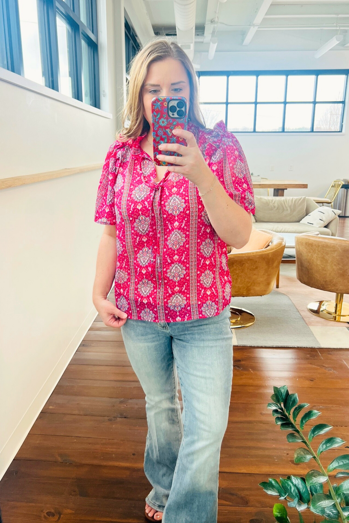 Moments Like This V-Neck Bell Sleeve Blouse