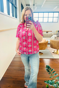 Moments Like This V-Neck Bell Sleeve Blouse
