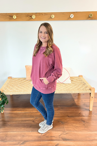 For the Experience Relaxed Pullover in Cabernet