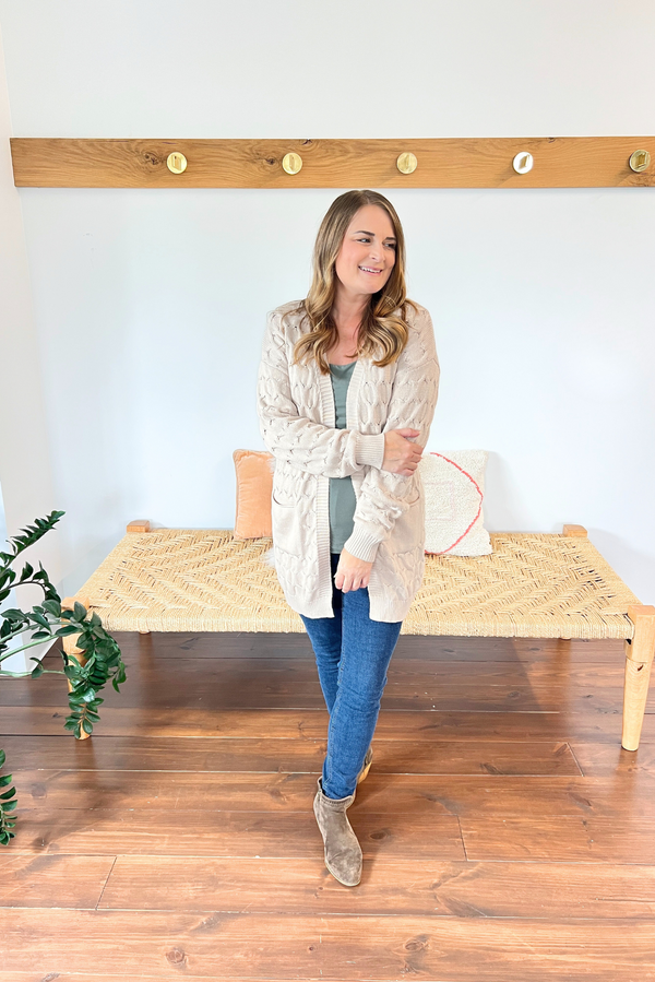 Laugh Airily Cable Knit Cardigan