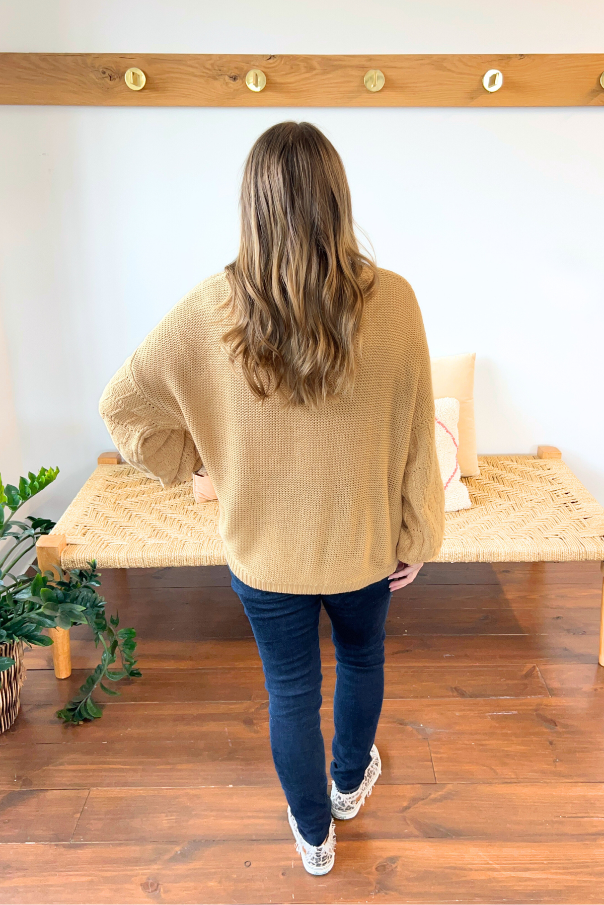 Bubbly Personality Bubble Sleeve Sweater in Wheat