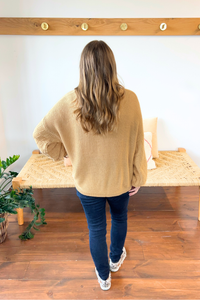 Bubbly Personality Bubble Sleeve Sweater in Wheat