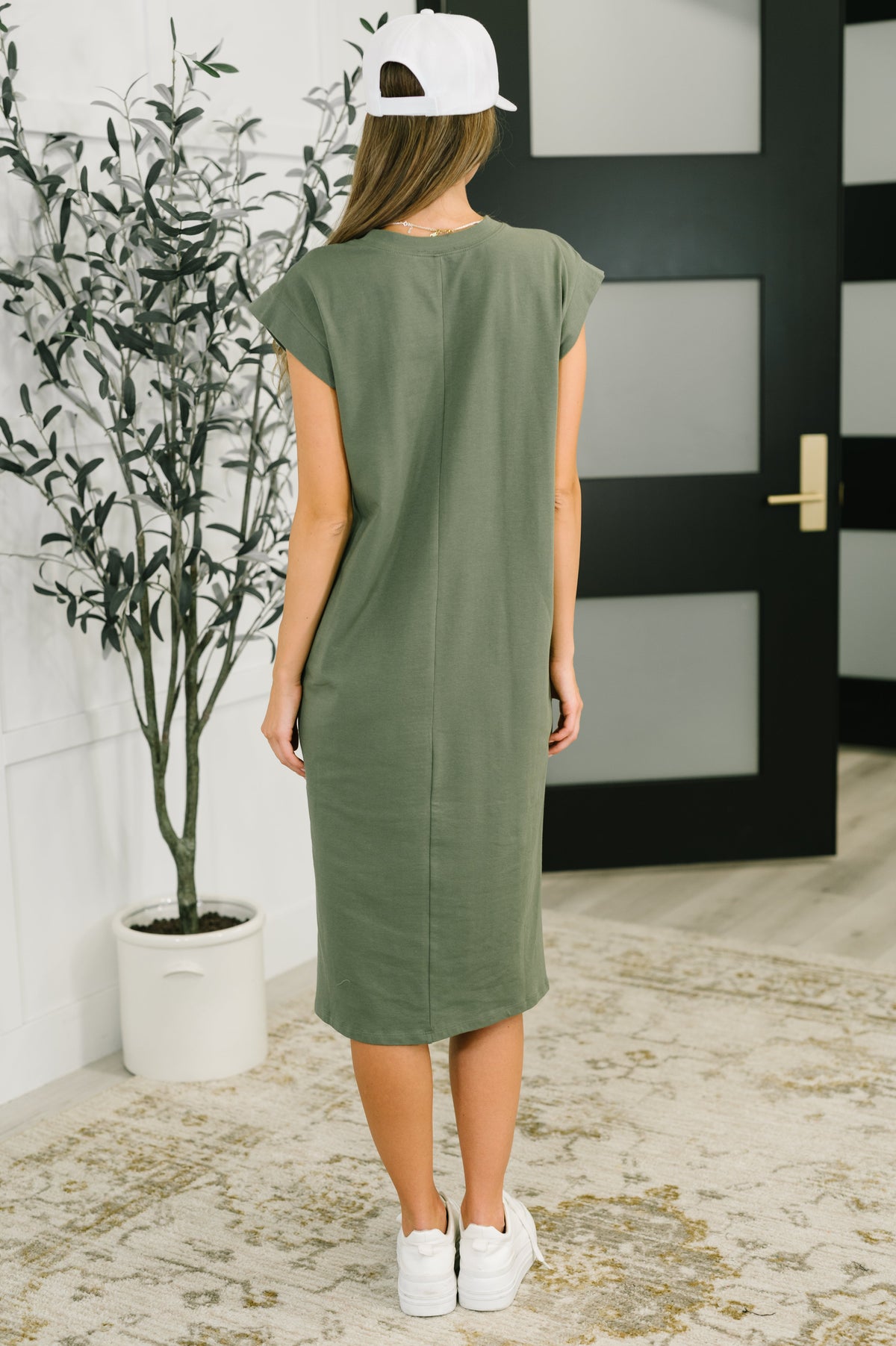 olive casual dress Well Deserved Midi A-Line Dress Olive Green Rebdolls
