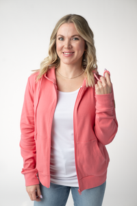 Fullzip Hoodie in Sunkissed Coral