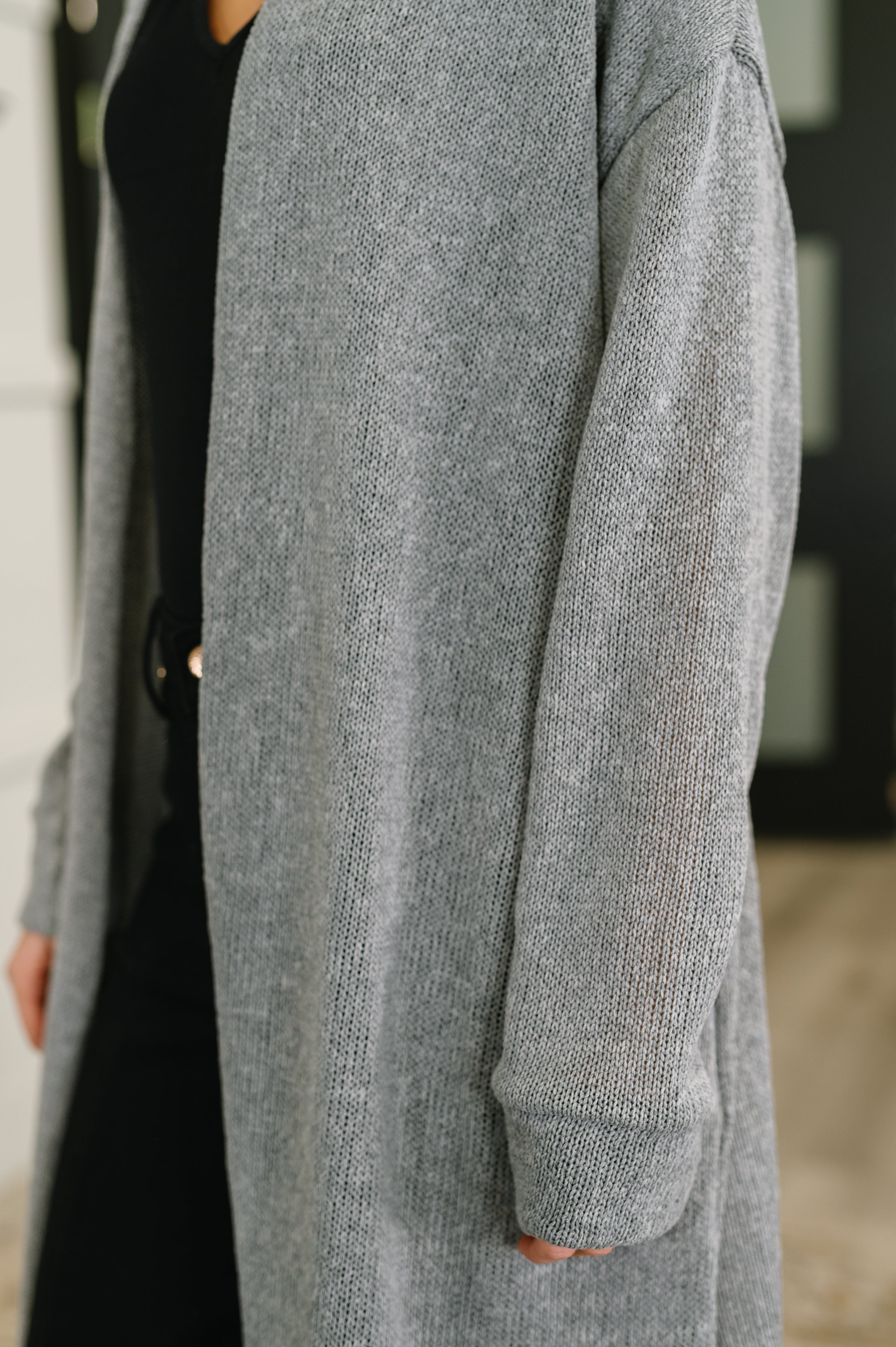 Travel Hideaway Open Front Cardigan in Soft Grey – Boutique 1780