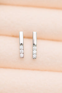 Twin Sparkle Silver Stud Earrings