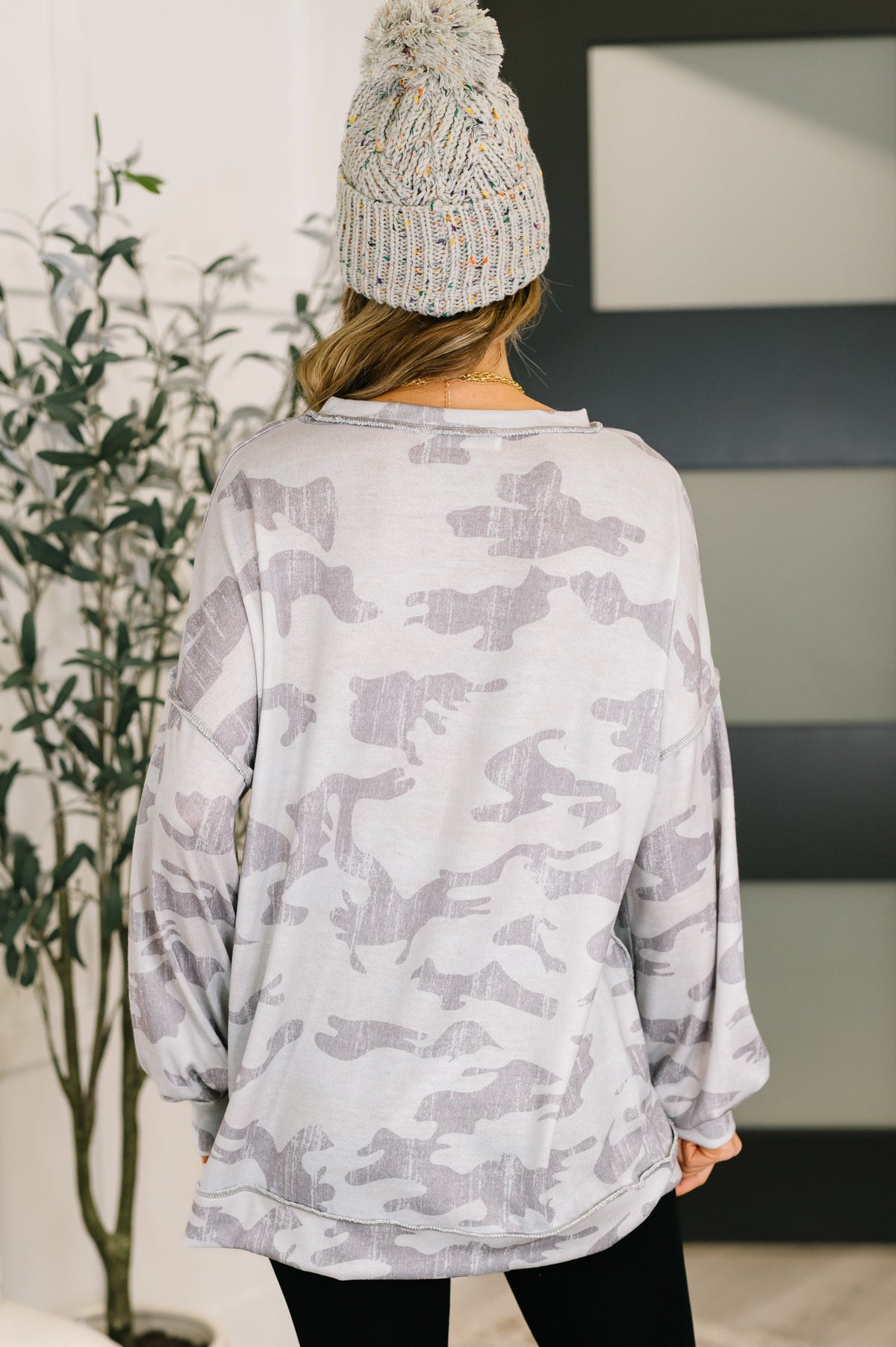 Urban Camo Drop Shoulder Top