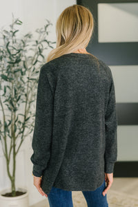 Urban Flux Scooped Hi-Low Long Pullover in Black