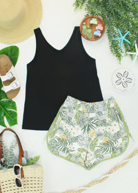 Vera V Neck Tank in Black