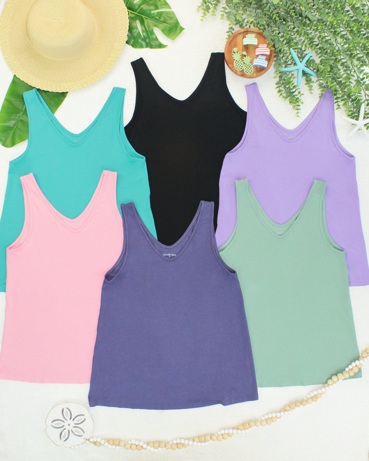 Vera V Neck Tank in Slate Purple