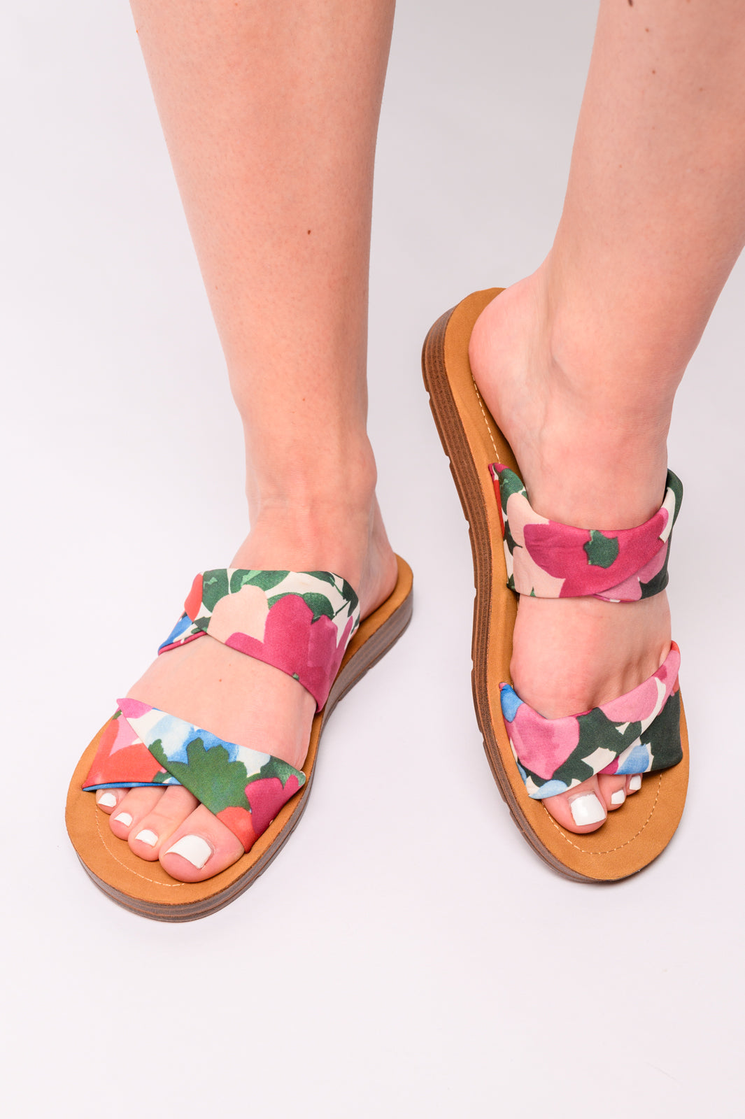 With a Twist Floral Sandals by Corkys