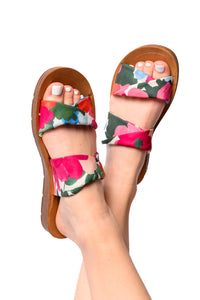 With a Twist Floral Sandals by Corkys