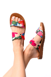 With a Twist Floral Sandals by Corkys