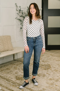 Judy Blue Mid Rise Billie Boyfriend Jean in Everyday Indigo