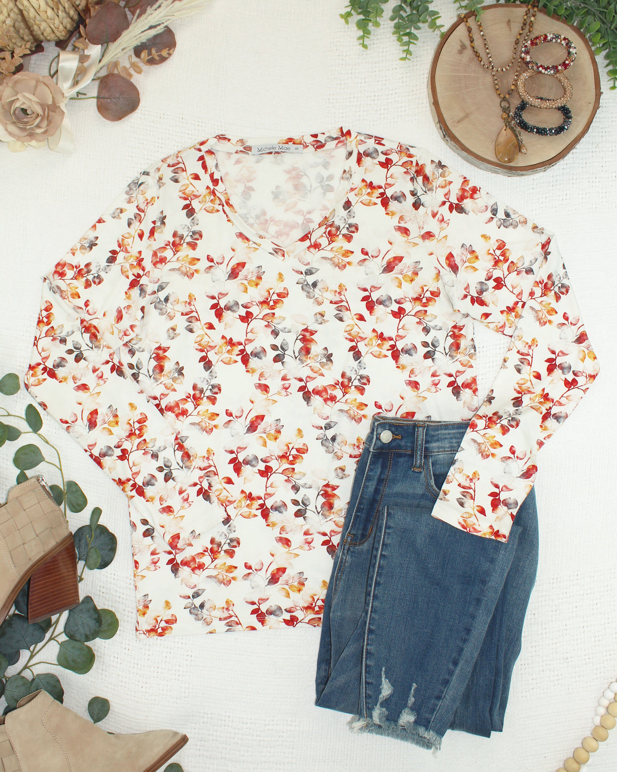 Larissa Long Sleeve in Autumn Watercolor