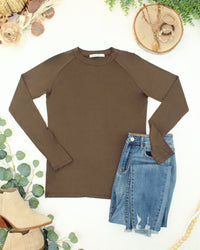 Blair Long Sleeve Top in Brown