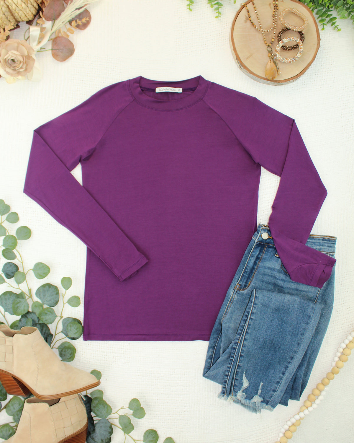 Blair Long Sleeve Top in Purple