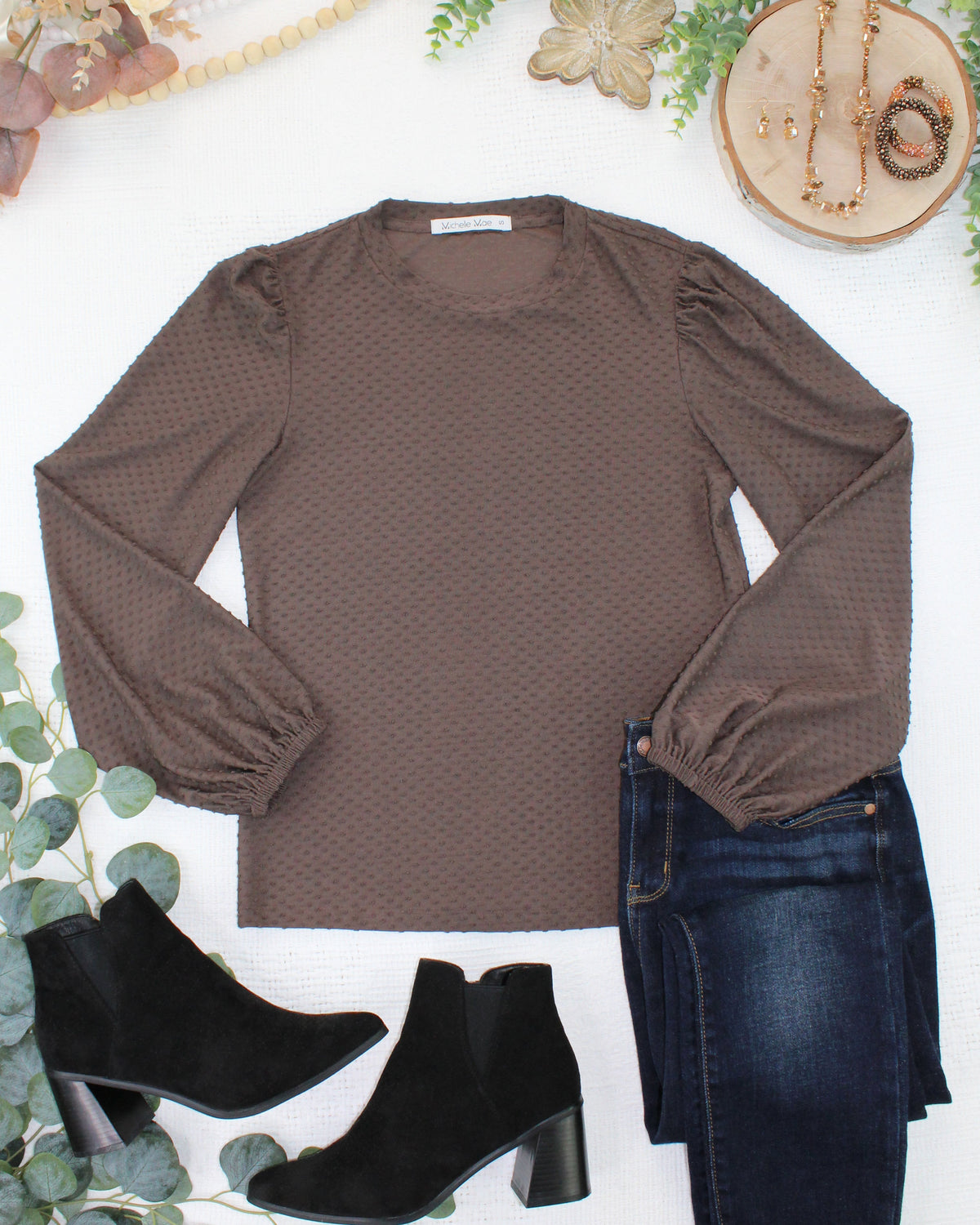 Miranda Dot Top in Brown