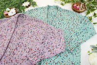 Carly Confetti Dot Cardigan in Aqua Blue