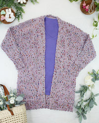 Carly Confetti Dot Cardigan in Lavender