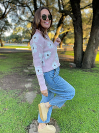 Flower Powered Half Zip Sweater in Four Colors