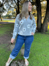 Flower Powered Half Zip Sweater in Four Colors