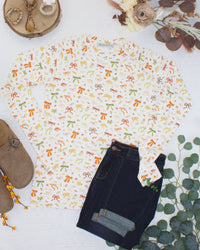 Blair Long Sleeve Top in Harvest Bows